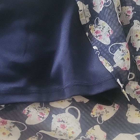 LAUREN CONRAD LC x DISNEY Alice in Wonderland Teapot Ruffle Mini Dress Size M - Picture 7 of 8